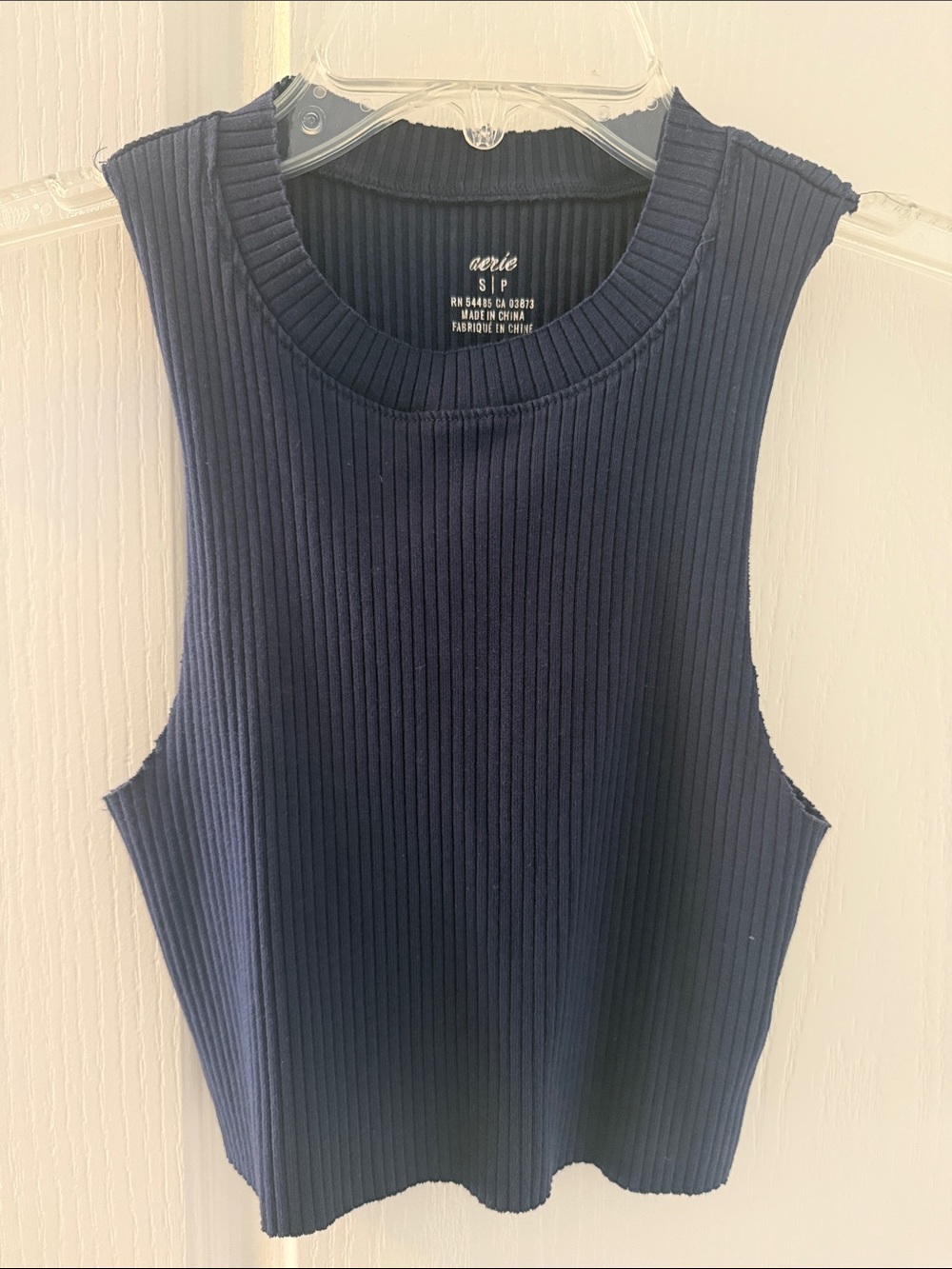 aerie Ribbed Navy Sleeveless Tank